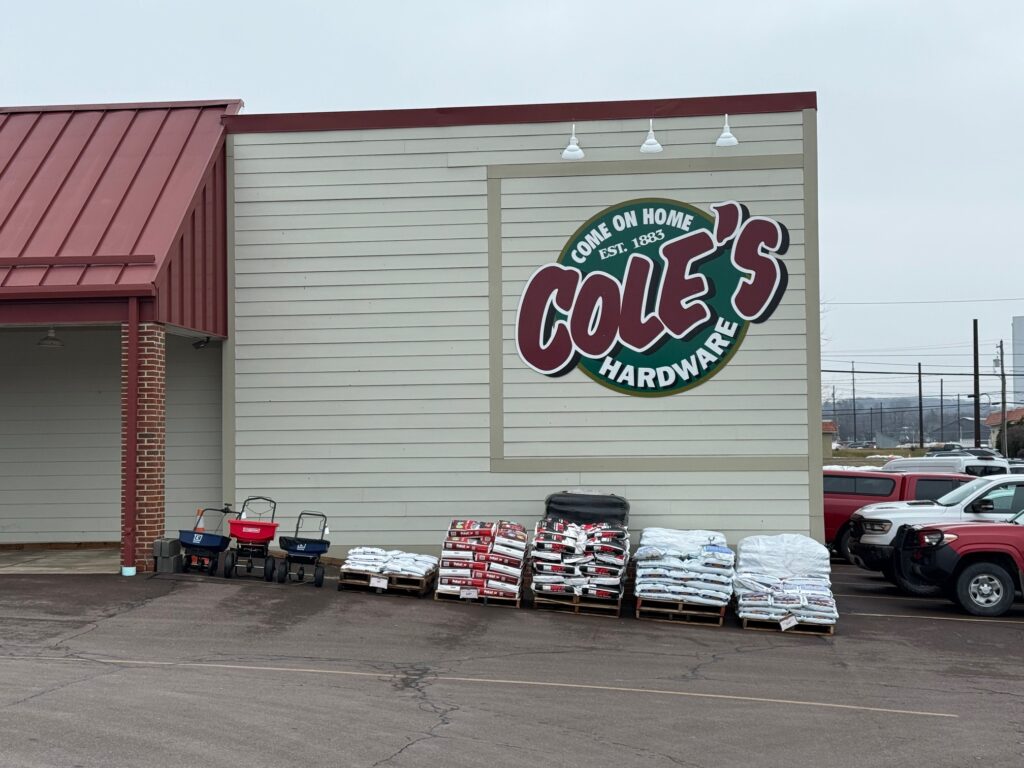 Large fabricated channel letters on pallets in the 21st Century Signs shop